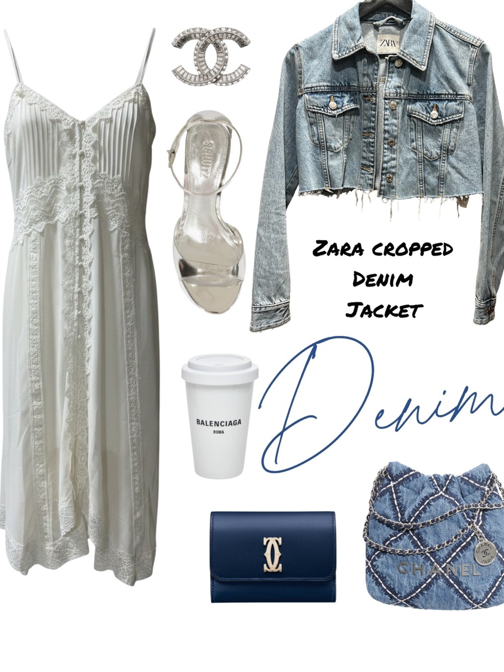 Zara Cropped Frayed Denim Jacket